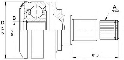OPEN PARTS cvj540620 -  Шарнирный комплект, приводной вал